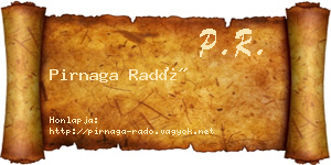 Pirnaga Radó névjegykártya
